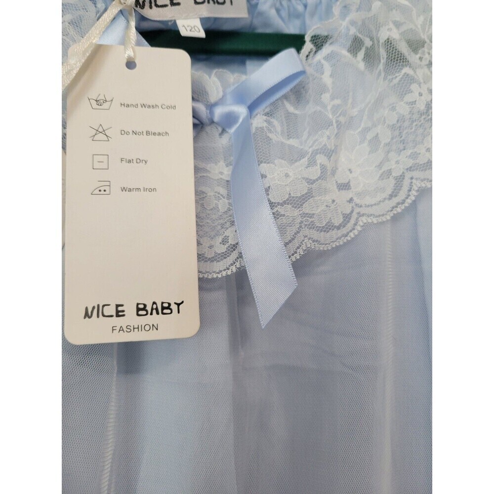 Girls Lace Blue Dress Size 120 US 5T NEW - Picture 6 of 8